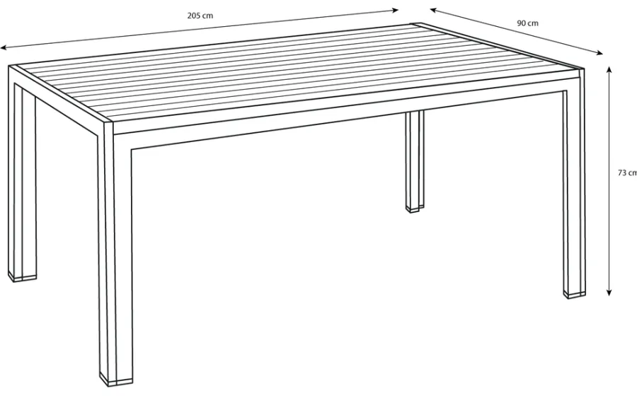 Sunlife® Sæsonafslutning|Haveborde|Havebord Havanna 205 x 90 cm i aluminium og nonwood -