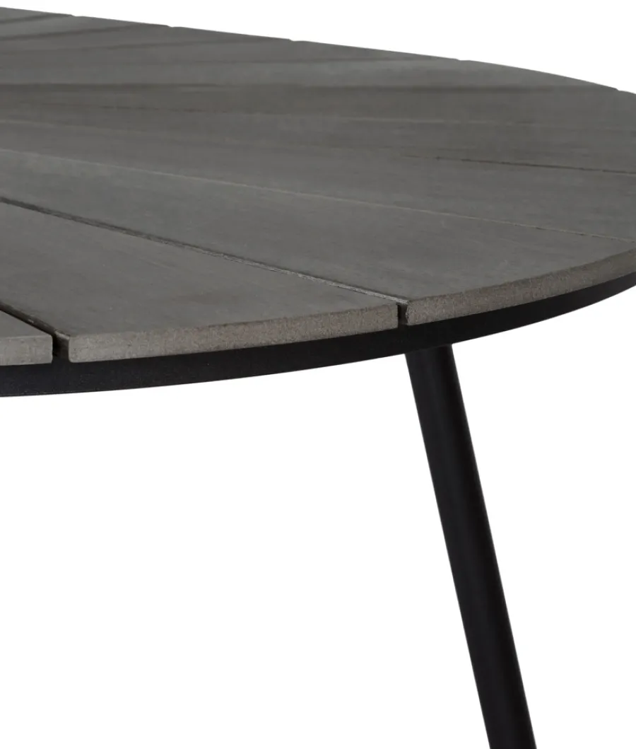 Haveborde|Havebord ovalt sort/brun 195 x 102 cm Sortbrun (bordplade)/sort (stel)