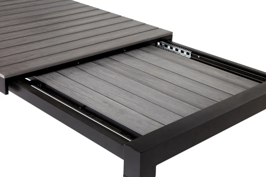 Outfit Haveborde|Havebord 205/275 x 100 cm alu/nonwood - Sort/grey oak