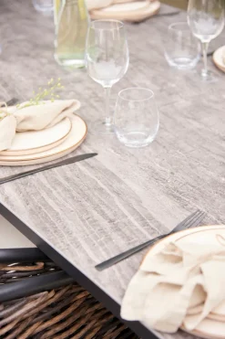 Haveborde|Havebord 205 x 104 cm i Grey Stone Look Sort