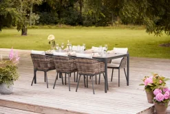 Haveborde|Havebord 205 x 104 cm i Grey Stone Look Sort