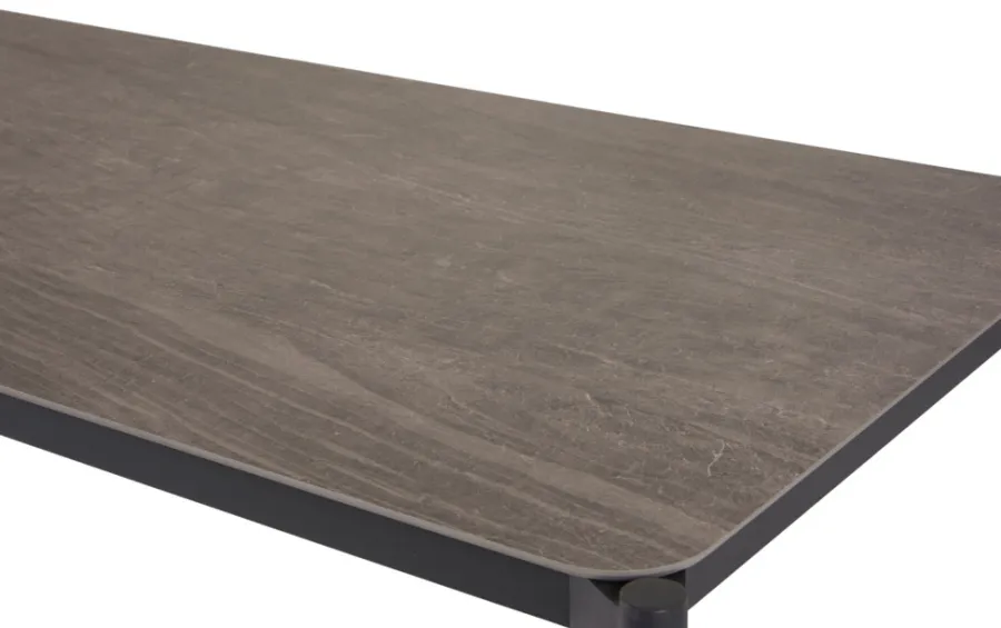 Haveborde|Havebord 205 x 104 cm i Grey Stone Look Sort