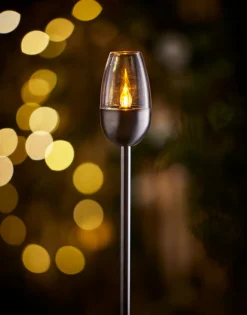 Garden® Sæsonafslutning|Solcellelamper|Havefakler med solceller 38 cm 4-pk. - Metal
