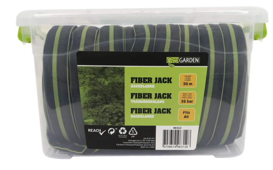 Garden® Haveslanger & Tilbehør|Haveslange Fiber Jack m/2 koblinger 30 meter - Garden