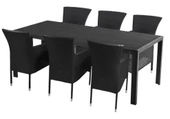Sunlife® Sæsonafslutning|Havestole|Havestol Bangkok i metal og sort polyrattan -