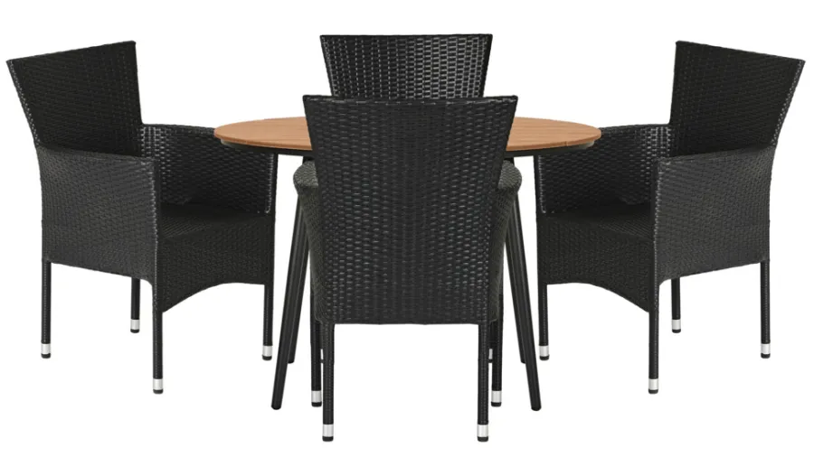 Sunlife® Sæsonafslutning|Havestole|Havestol Bangkok i metal og sort polyrattan -
