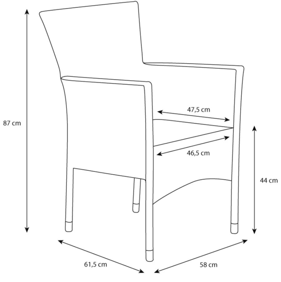 Sunlife® Sæsonafslutning|Havestole|Havestol Bangkok i metal og sort polyrattan -