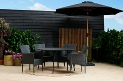 Sunlife® Sæsonafslutning|Havestole|Havestol Bangkok i metal og sort polyrattan -