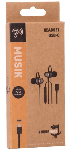 PhoneFood Lyd & Tilbehør Til Mobiltelefoner|Headset med USB-C