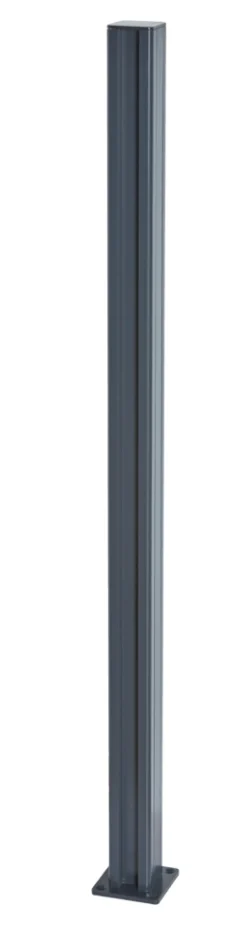 Panelhegn|Hegnsstolpe panelhegn grå aluminium H95 cm RAL 7016 Grå