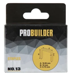 Probuilder Hæftepistoler|Hæfteklammer 10 mm nr. 13 1000 stk. -