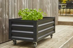 Garden® Planteborde & Højbede|Højbed på hjul sort 80 x 45 x 40 cm -