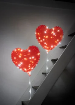Pynt & Festudstyr|Hjerteballon 40 Micro-LED 2-pk.