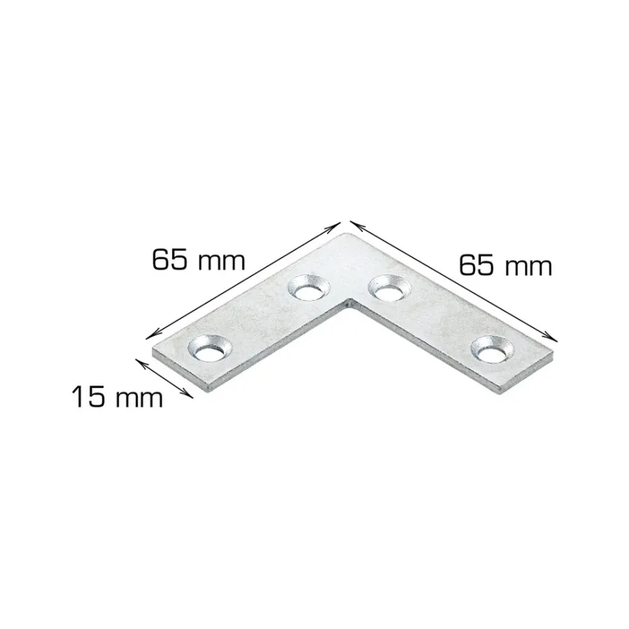 HOME it Bygningsbeslag|Hjørnebeslag 65 x 65 x 15 mm 2 stk.