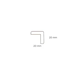 Hornbaek Lister|Hjørneliste plast hvid - 20 x 20 x 3000 mm