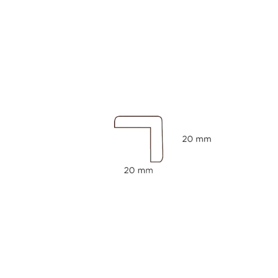 Hornbaek Lister|Hjørneliste plast hvid - 20 x 20 x 3000 mm
