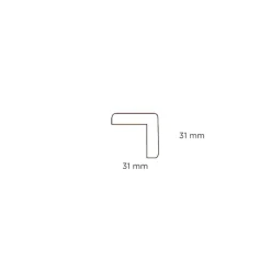 Hornbaek Lister|Hjørneliste plast hvid - 31 x 31 x 3000 mm