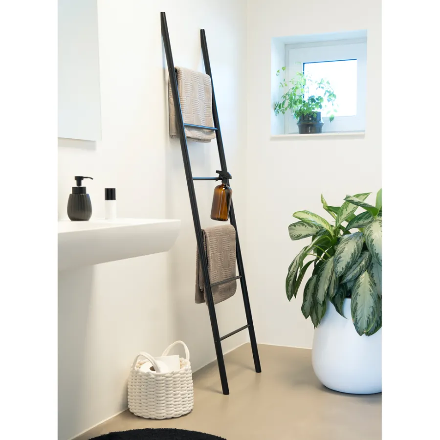 Håndklædeholdere|Håndklædestige bambus 180 x 45 cm Sort