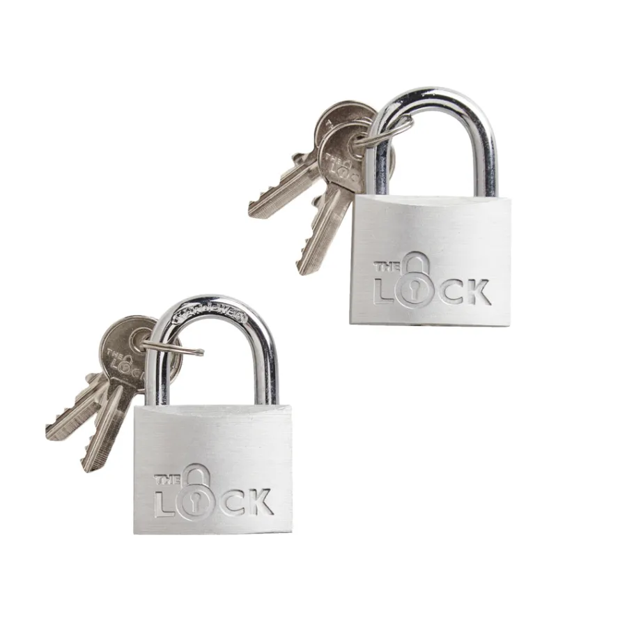 The lock Hængelåse|Hængelås m/to nøgler 40 mm aluminium - 2-pk. Sølv