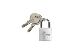 The lock Hængelåse|Hængelås m/to nøgler 20 mm aluminium Sølv