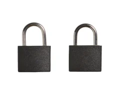 The lock Hængelåse|Hængelås m/to nøgler 25 mm plastikcover - 2-pk. Sort