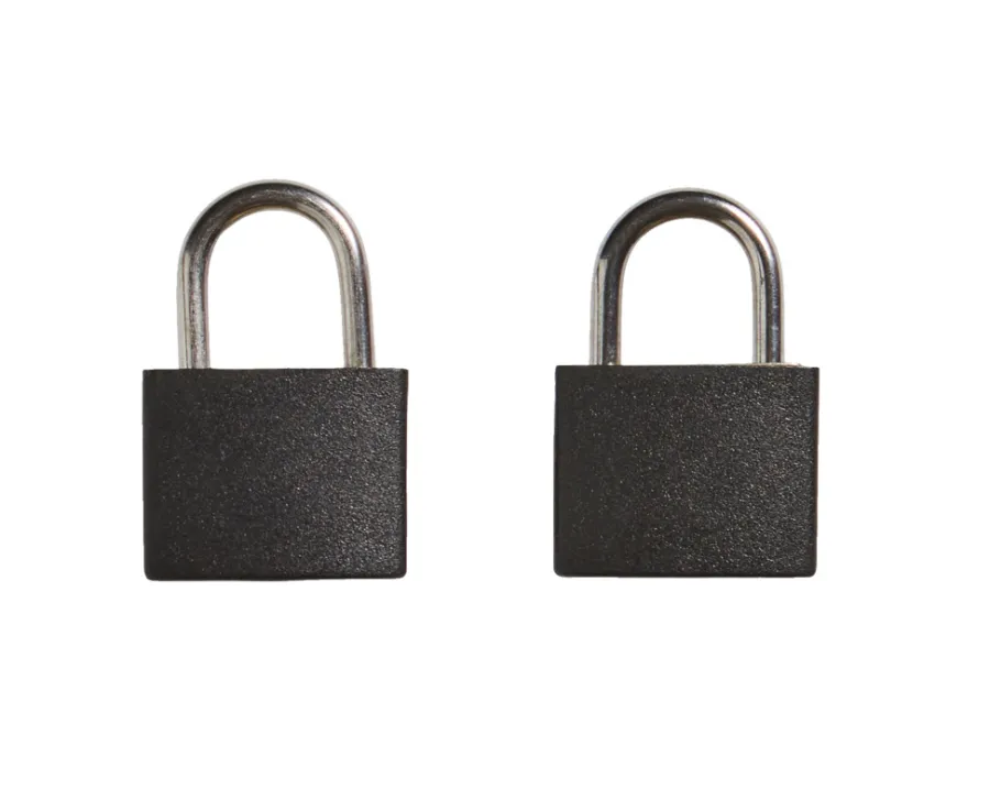 The lock Hængelåse|Hængelås m/to nøgler 25 mm plastikcover - 2-pk. Sort