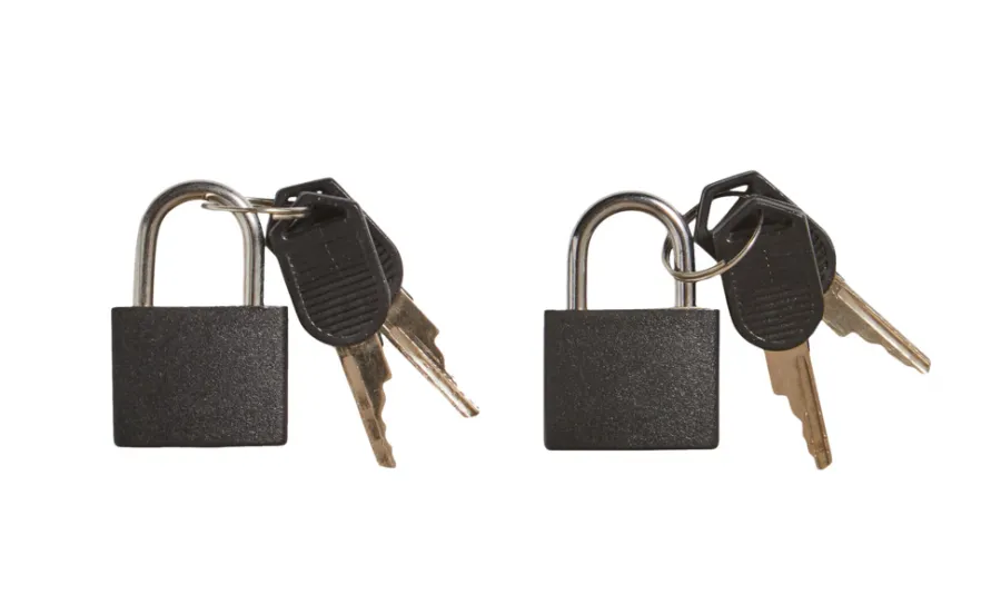 The lock Hængelåse|Hængelås m/to nøgler 25 mm plastikcover - 2-pk. Sort