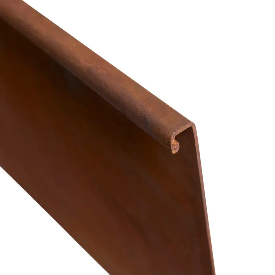 HORTUS Bedafgrænsning & Minihegn|bedkant corten med bukket kant 24 x 100 cm
