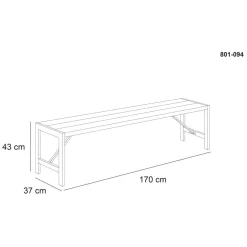 HORTUS Havebænke|bænk H-model fyrretræ sort 170 cm sort (grundmalet)
