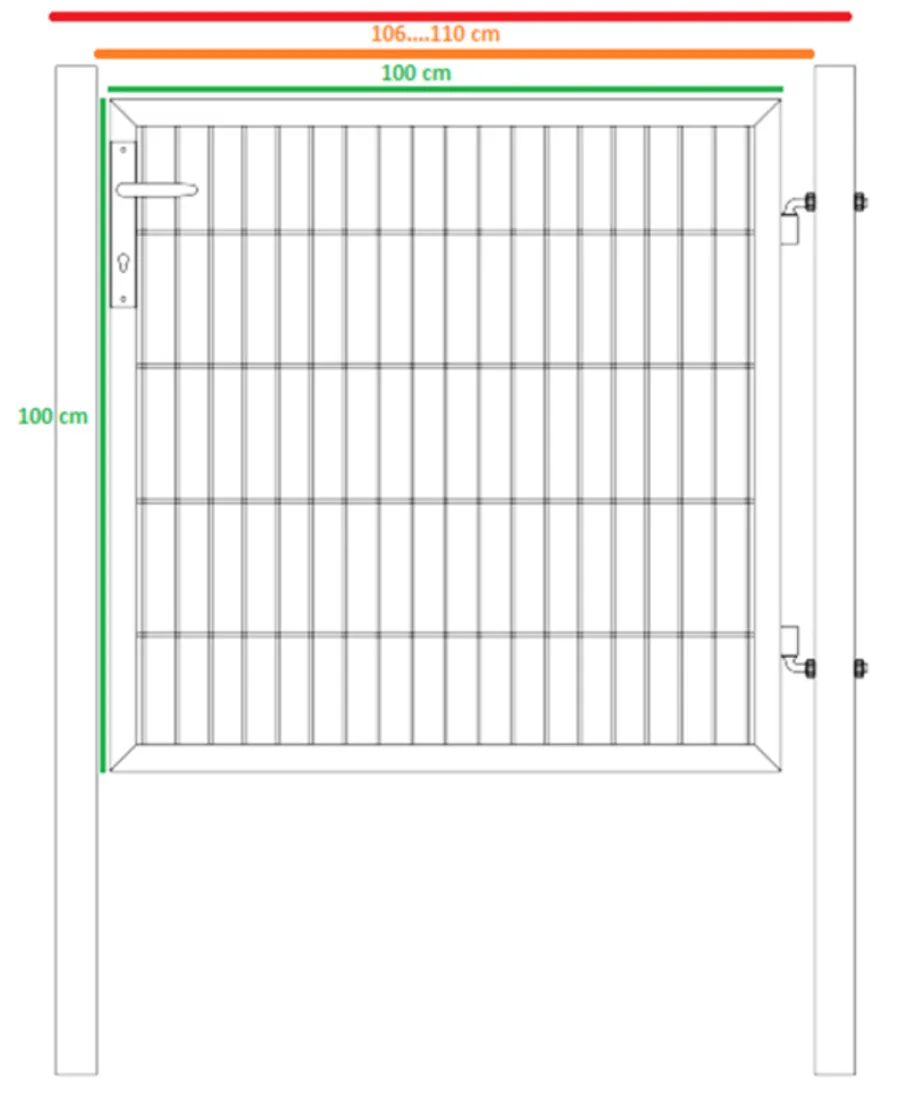 HORTUS Panelhegn|Havelåger|låge t/panelhegn galv. 100 x 100 cm - webshop sølv