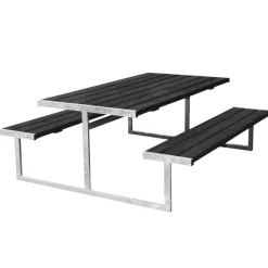 HORTUS Bord/Bænkesæt|LOKE bord-/bænkesæt sort 180 x 177 cm sort grundmaling