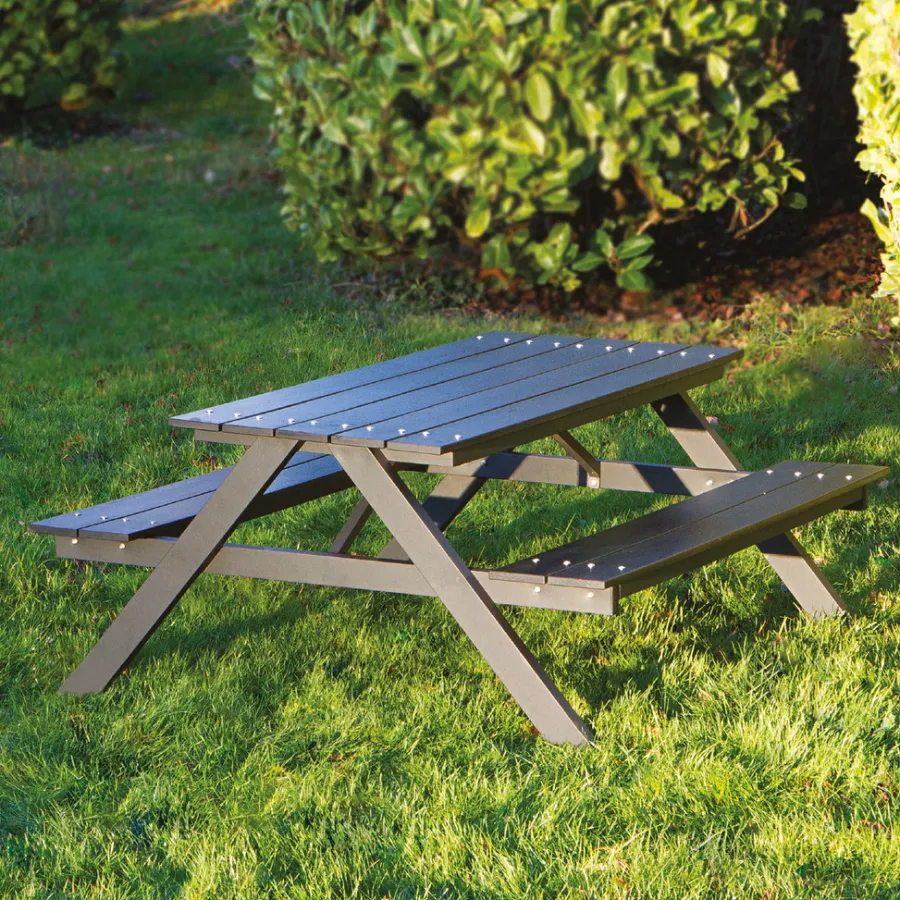 HORTUS Bord/Bænkesæt|model A bord-/bænkesæt til børn nonwood/aluminium sort
