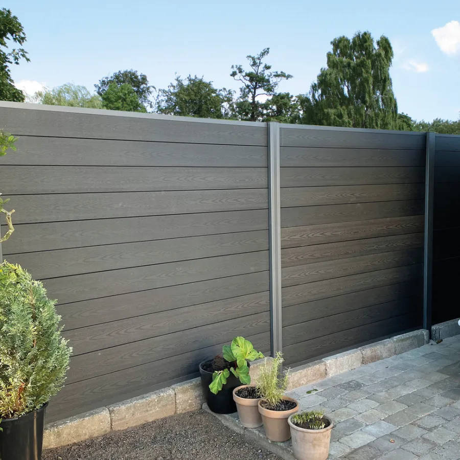 HORTUS Komposithegn|Premium Lucca komposithegn startsæt 121 x 190 cm Antracitgrå