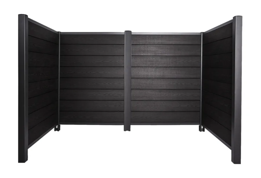 HORTUS Komposithegn|Øvrige Havemøbler|skraldeskjul komposit antracit 121 x 258 x 95 cm Antracitgrå