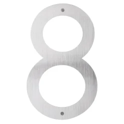 Husnumre & -Bogstaver|Husnummer 8 rustfrit stål 40 cm