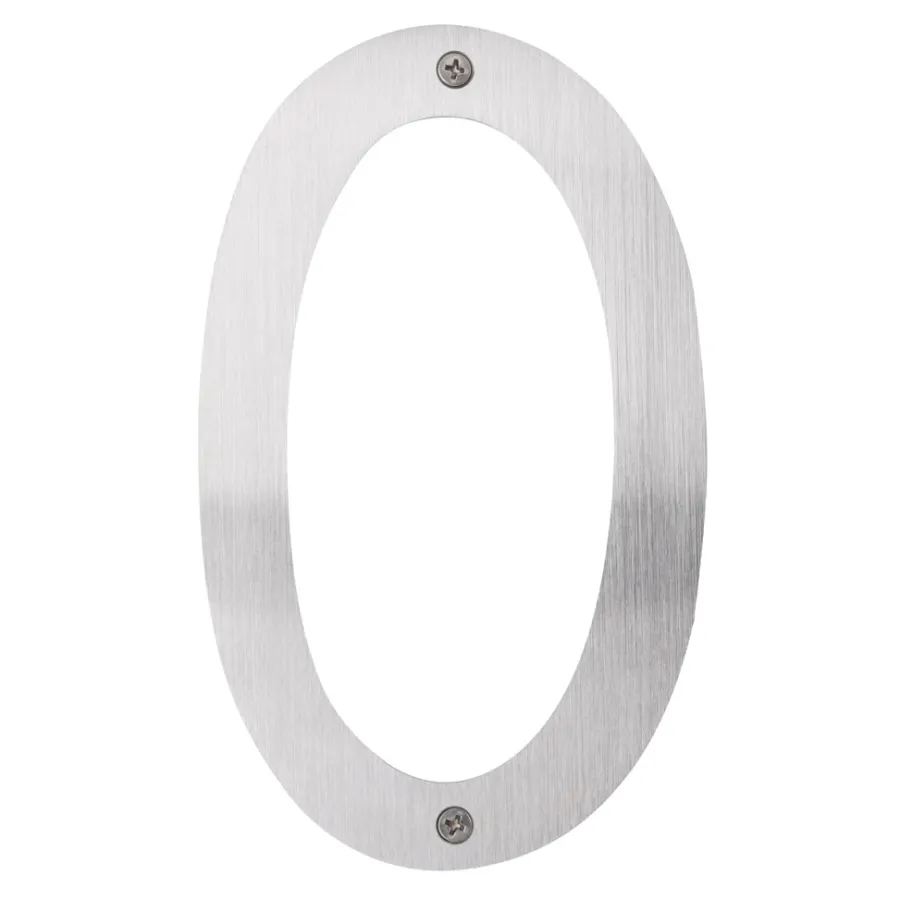 Husnumre & -Bogstaver|Husnummer 0 rustfrit stål 25 cm