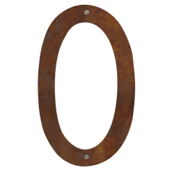 Husnumre & -Bogstaver|Husnummer 0 stål rustlook 40 cm