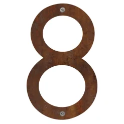 Husnumre & -Bogstaver|Husnummer 8 stål rustlook 25 cm