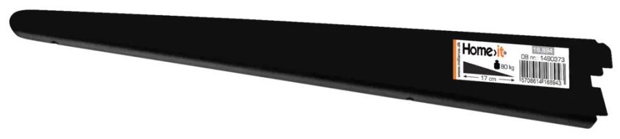 HOME it Vægskinner & Hyldeknægte|Hyldeknægt t/Rack system 17 cm sort