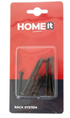 HOME it Vægskinner & Hyldeknægte|Hyldemonteringssæt t/Rack system sort