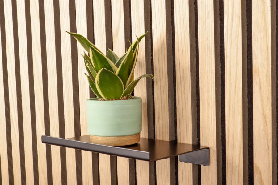 HOME it Hylder|Akustikpaneler & Tilbehør|Hylde til akustikpanel 20 cm sort Mat sort