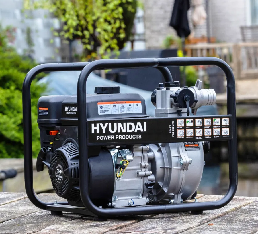 Hyundai Pumper & Tryksprøjter|vandpumpe benzin 7 hk 30.000 liter/time