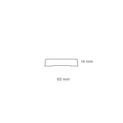 Hornbaek Lister|Indfatning glat MDF hvid - 14 x 65 x 2200 mm
