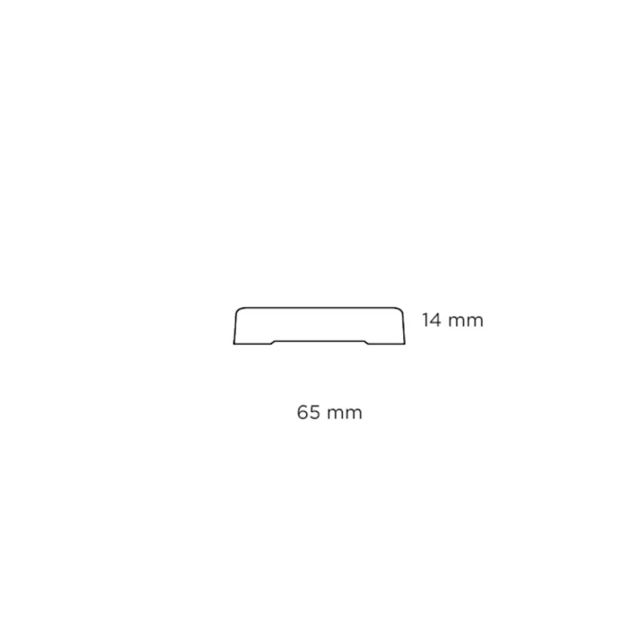 Hornbaek Lister|Indfatning glat MDF hvid - 14 x 65 x 2200 mm
