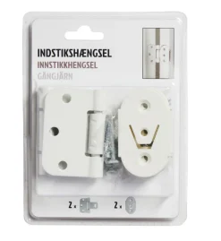 Greb & Hængsler|Indstikshængsel sæt hvid 2 stk.
