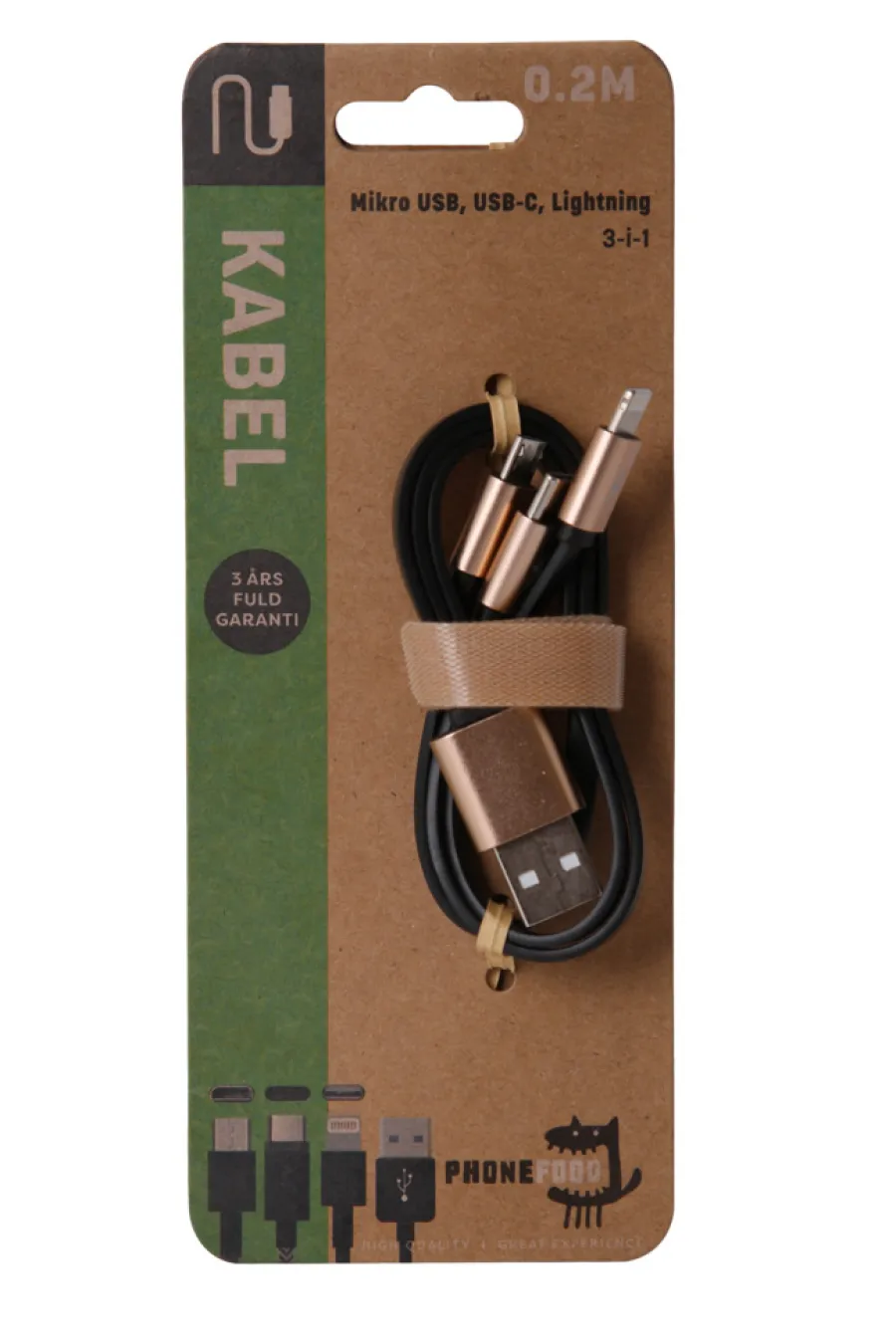 PhoneFood Kabler & Adaptere|3-i-1 opladerkabel