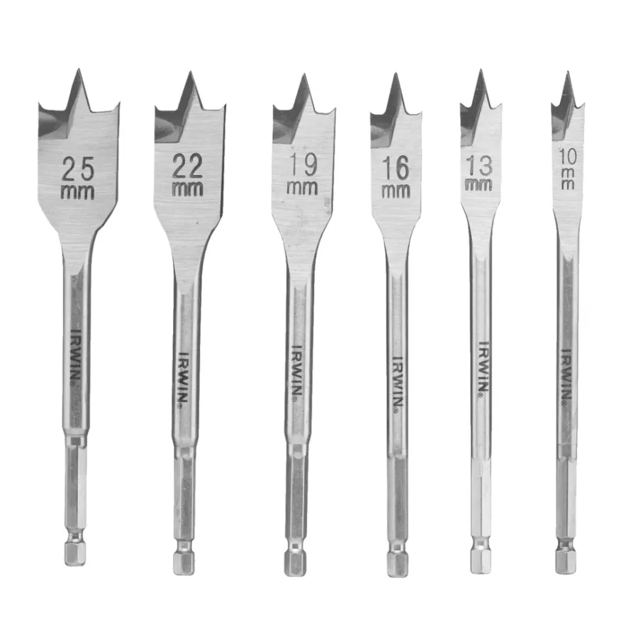 Irwin Bor & Bits|Blue Groove 4X fladbor til træ 6 stk.