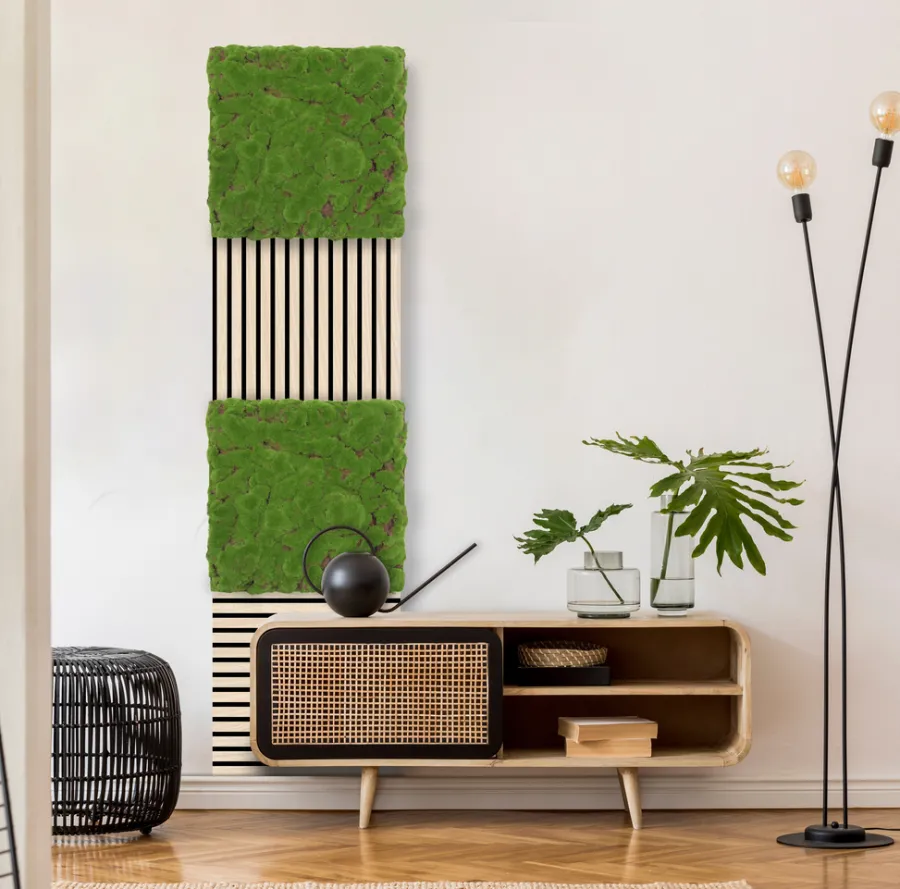 Jangal Grønne Vægpaneler|Akustikpaneler & Tilbehør|Modular Wall mospanel 52 x 52 cm - Forrest Green Bulk