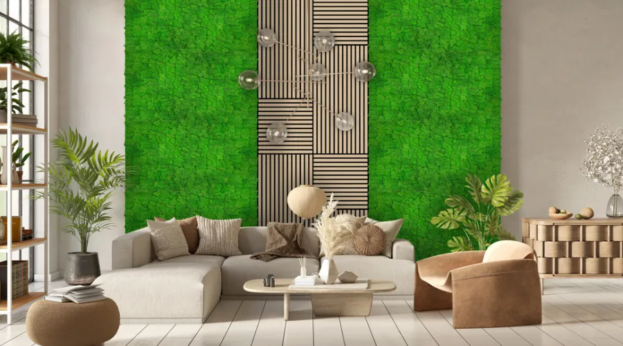 Jangal Grønne Vægpaneler|Akustikpaneler & Tilbehør|Modular Wall mospanel 52 x 52 cm - Rich Green Rich Green Moss