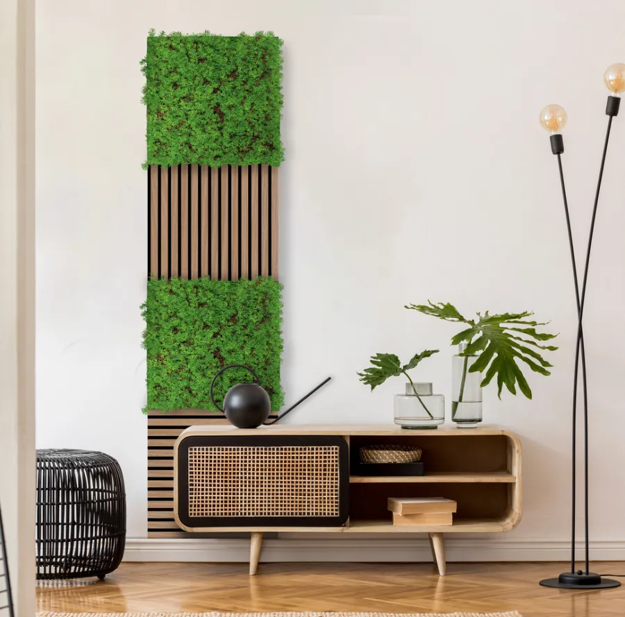 Jangal Grønne Vægpaneler|Akustikpaneler & Tilbehør|Modular Wall plantepanel 52 x 52 cm - Thuja